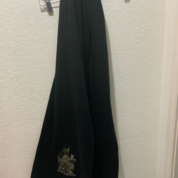 The Scotch House 100% Wool Lambswool black Scarf 12”x72” vintage